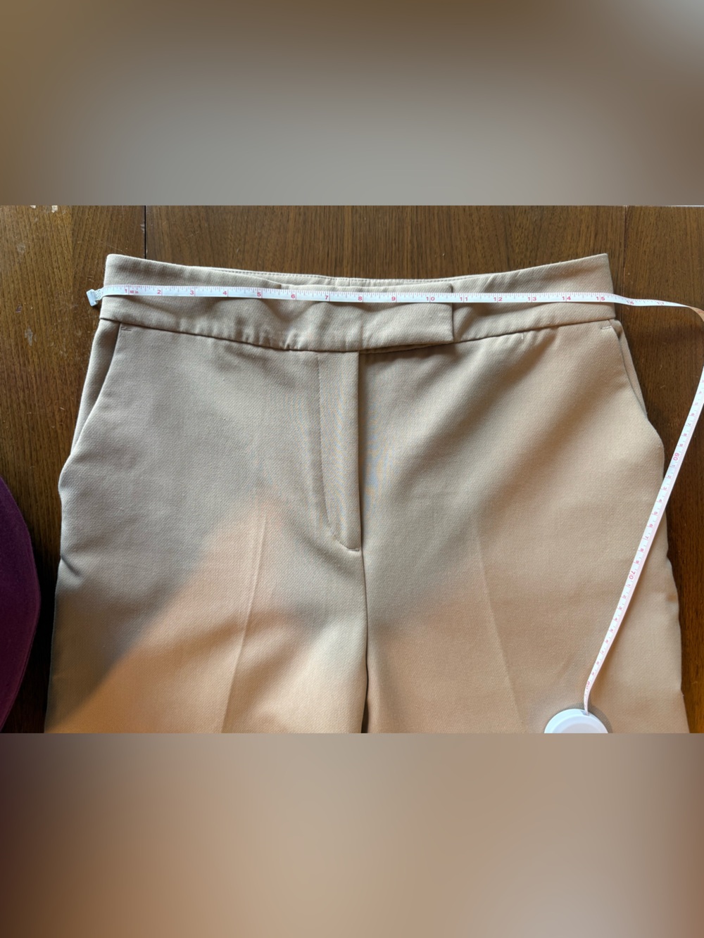 Zara Beige/Tan Tailored Waistband Trousers